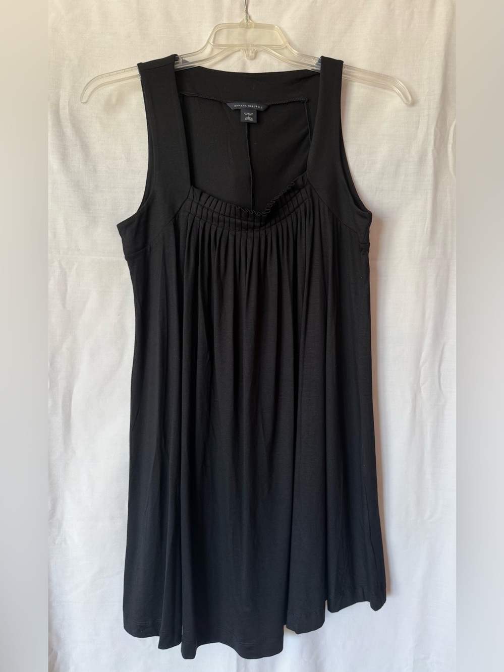 NWOT Banana Republic Pleated Square Neck Sweater Dress Large Petite LP Black